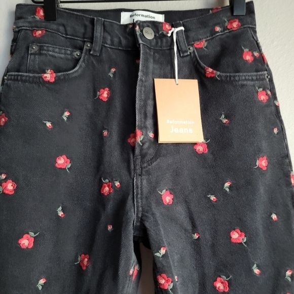 Reformation Rose Jean in Washed Black size 24 NWT - Picture 6 of 11